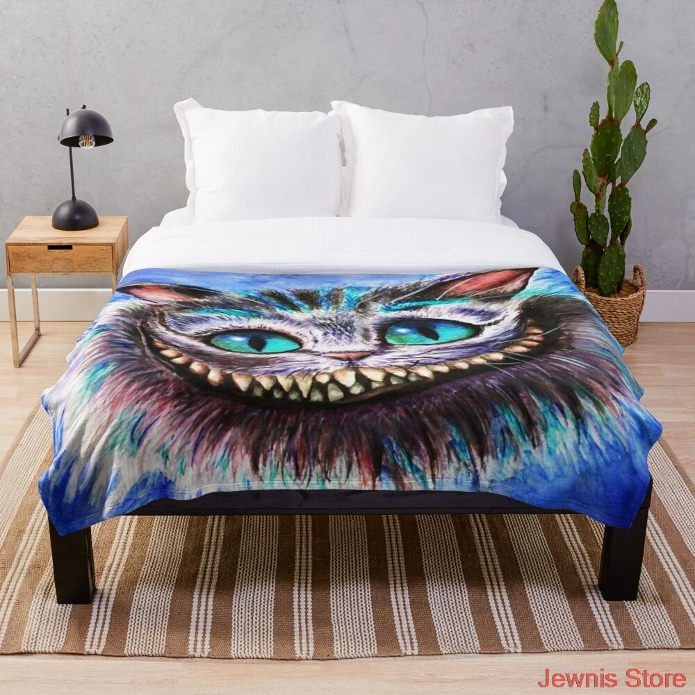 Чеширский плед мягкое теплое Коралловое флисовое плюшевое одеяло покрывало для