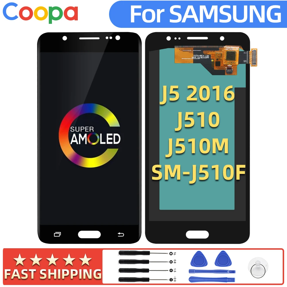 Оригинальный ЖК дисплей 5 0 &quotSuper AMOLED для SAMSUNG Galaxy J5 2016 J510 J510F SM с сенсорным экраном