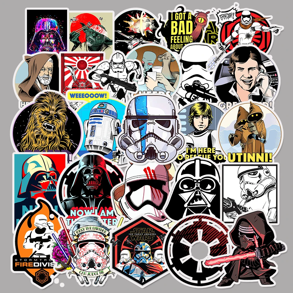 AZ012-02-50pcs 50 шт./упак. Звездные войны наклейка s для детей креативная наклейка в стиле граффити для скейтборда багажа ноутбука гитары холодильника автомобиля всевозможные наклейки - Цвет: AZ012-02-50pcs