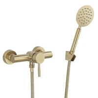 wall mounted brushed gold bathtub faucets with hand shower set bathroom shower faucet hot cold mixer shower kit