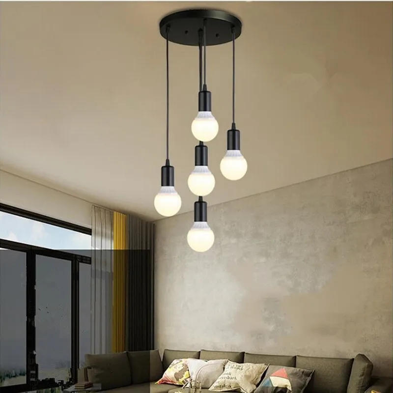 Креативный подвесной светильник из кованого железа s кухонный с 5 головками