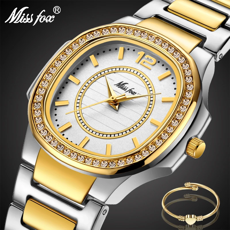 Часы MISSFOX Женские Двухцветные повседневные деловые круглые аналоговые кварцевые