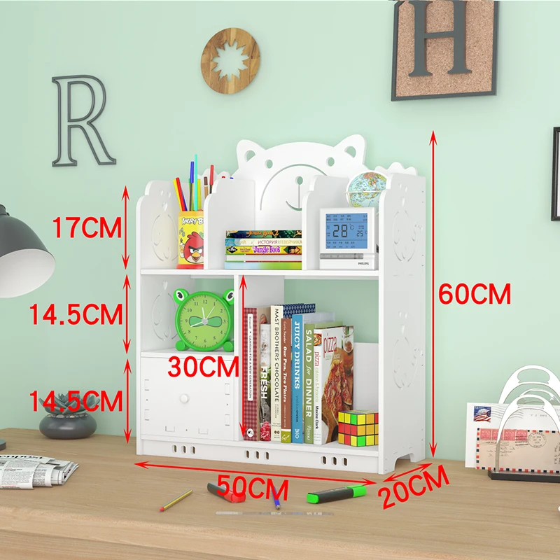 Настольная книжная полка небольшой творческий стол книжный шкаф студент простая