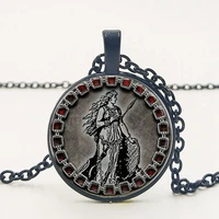 handmade suspensions goddess pendant necklace freya norse jewelry glass round necklace pendant