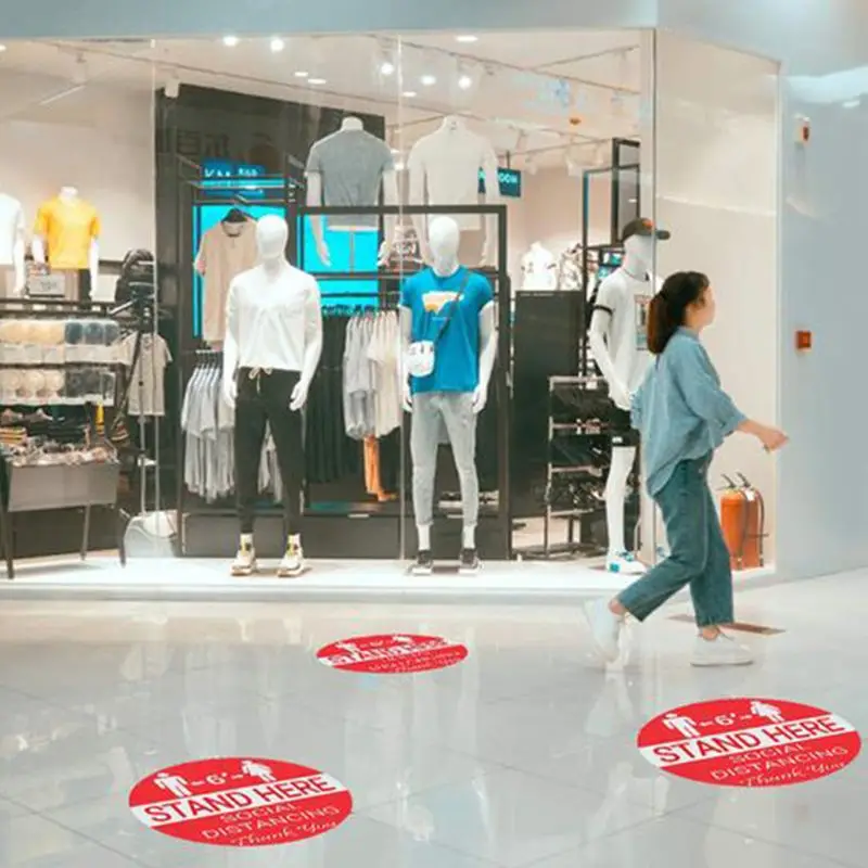 

Social Distance Wait Here Stand Here Keep 6ft in Between Distance Marker Floor Decal for Social Distance While in Line