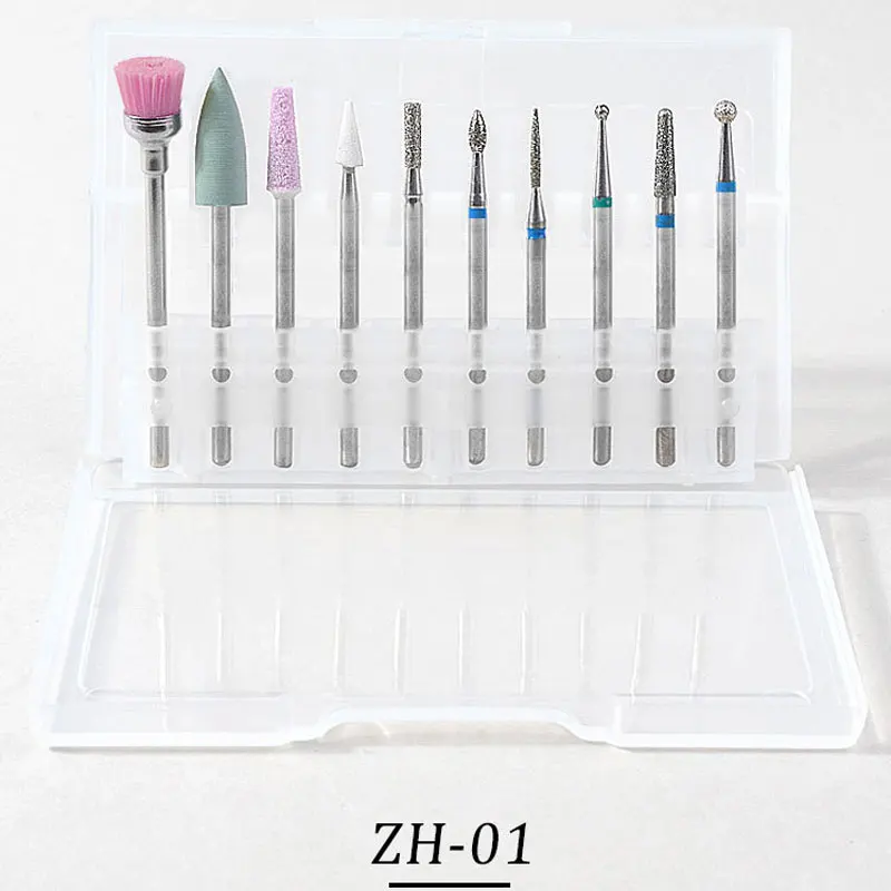 

Nail Bits for Electric Drill Machine10PCS Combined Nail Milling Cutter Set for Manicure Polishing Peeling Nail Files Accessories