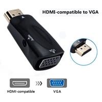 hdmi compatible male to vga 15 pin female adapter audio cable converter for pc laptop tv box computer display projector