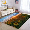 BlessLiving Sunflower Large Carpets for Living Room Floral Flower Play Floor Mat Nature Non-slip Area Rug 152x244cm Spring Tapis 1