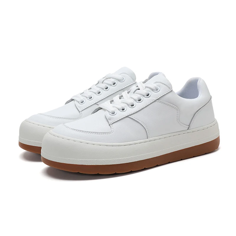 

White Sneakers for Women's Leather Shoes Woman Fashion 2021 Chunky Sneakers Women Flats Woman Shoes Platforms Casual Sneaker New