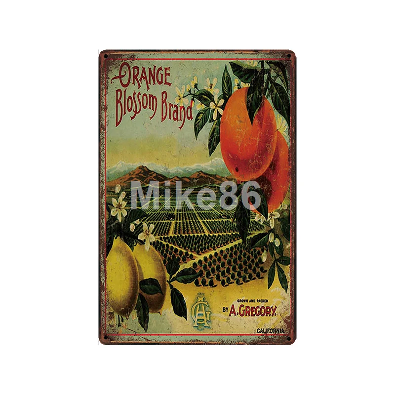 [Mike86] кухня прачечная цветы птица сад фрукты металлический знак винтажный магазин рисунок на железной поверхности в стиле ретро плакат искусство 20*30 см LT-1889 - Цвет: GLC-10654