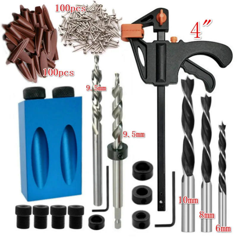 

15 Degree Oblique Hole Locator Angle Drilling Locator Aluminium Woodworking Drill Bits Jig Clamp Kit Guide Wood Hand Tools