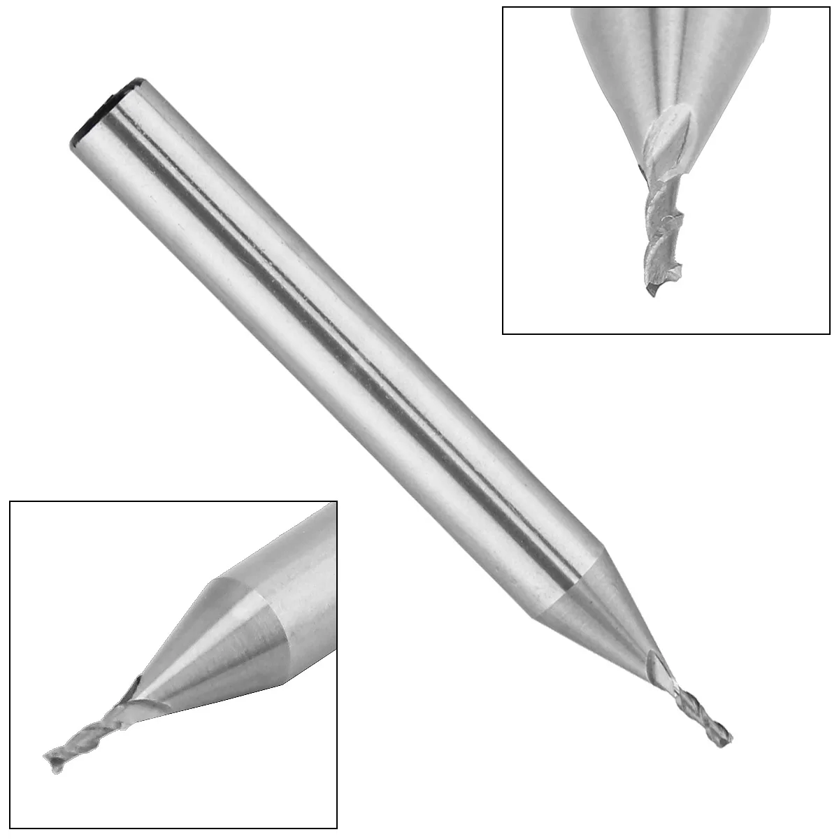 

1mm 2 Flute HSS End Mill Cutter with Super Hard Straight Shank for CNC Mold Processing