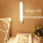 Термодатчик движения под шкафом, 102030405080 см, светодиодный, перезаряжаемый через USB, Ультратонкий алюминиевый корпус, лампа, ночсветильник