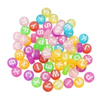 julie wang 200pcs acrylic spacer beads candy color square round letter bead diy jewelry making for bracelet necklace accessories