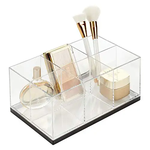 

Plastic Makeup Storage Bathroom Countertops Vanity Holder for Cosmetic Brushes Lip Pencils Gloss Eye Shadow Palettes for Women