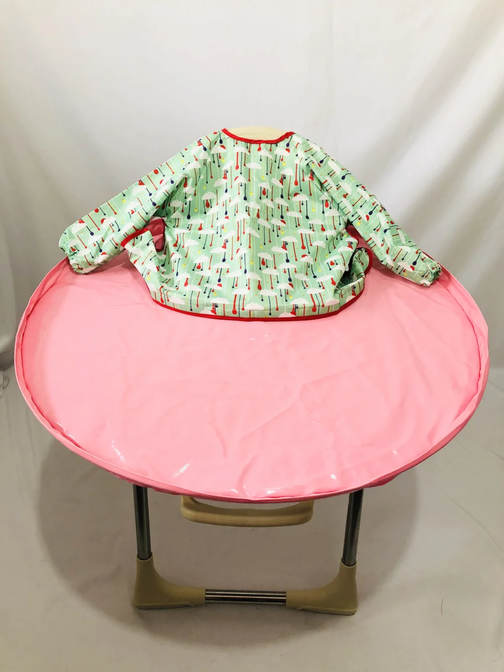 Pink Saucer Cloud Роскошный Материал TPU для ребенка BLW самостоятельное Кормление анти-грязный артефакт детский обеденный стул нагрудник поднос коврик блюдце - Цвет: Pink Saucer Cloud