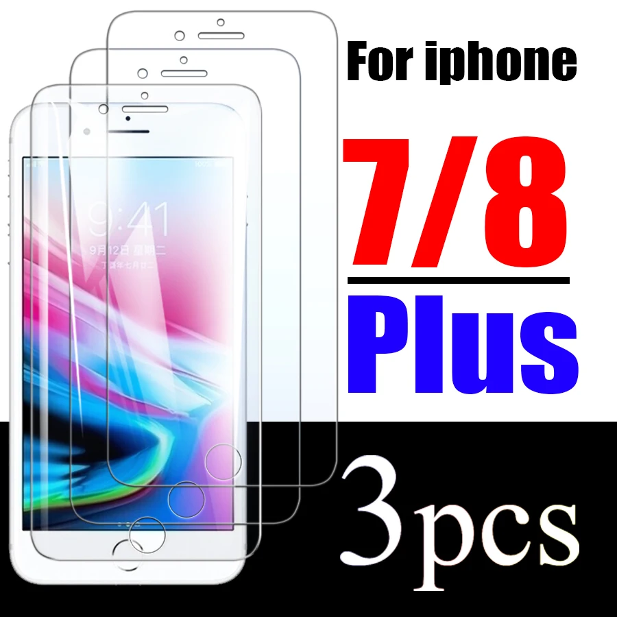 1 2 3 шт. Защитное стекло для Iphone 7 8 Plus защитная пленка экрана 7plus plus закаленное I7 I8