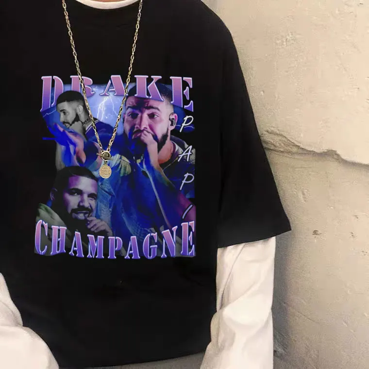 

Drake Classic Vintage Black Tshirt Mens Casual Fashion T Shirts Unisex New Cotton T Shirts Man Woman Oversized EU Size Tees Tops