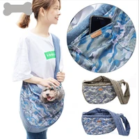 pet cat outing carrying bag camouflage mesh pet bag breathable shoulder messenger bag puppy cat portable outing supplies
