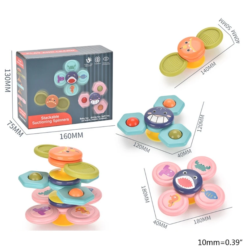 

Spinner Rotating Suck Sticky Safety Non-toxic Material Suction Cup Bathroom Kid K3NE