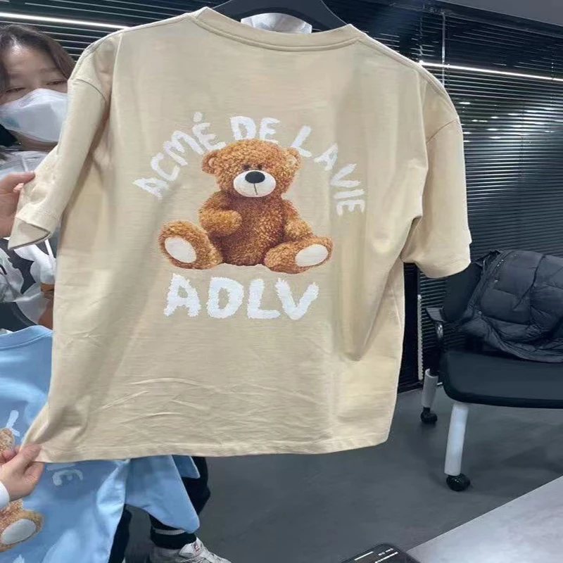 

Hip-Hop Graffiti ADLV T-Shirt 2021 Summer Style Butter Bear Print Tee Men Women High Quality Cotton ADLV ACME LA VIE T Shirts