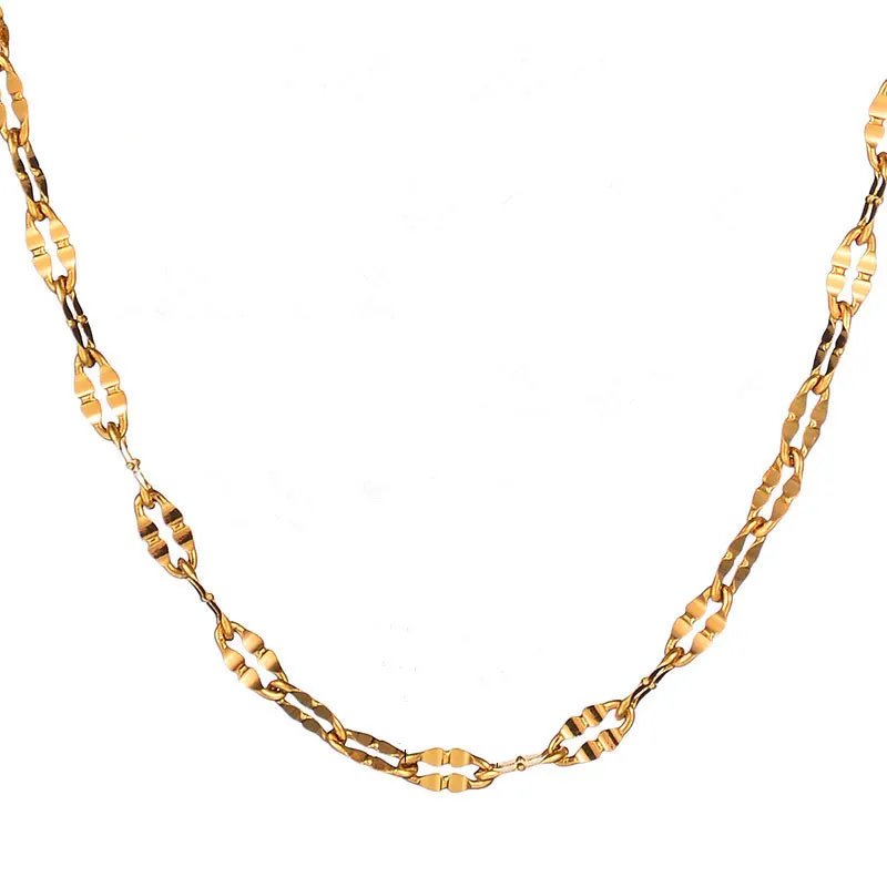 

2021 Korean Version All-match Clavicle Necklace for Women Stainless Steel Gold-plated Butterfly Chain Lip Chain for Women