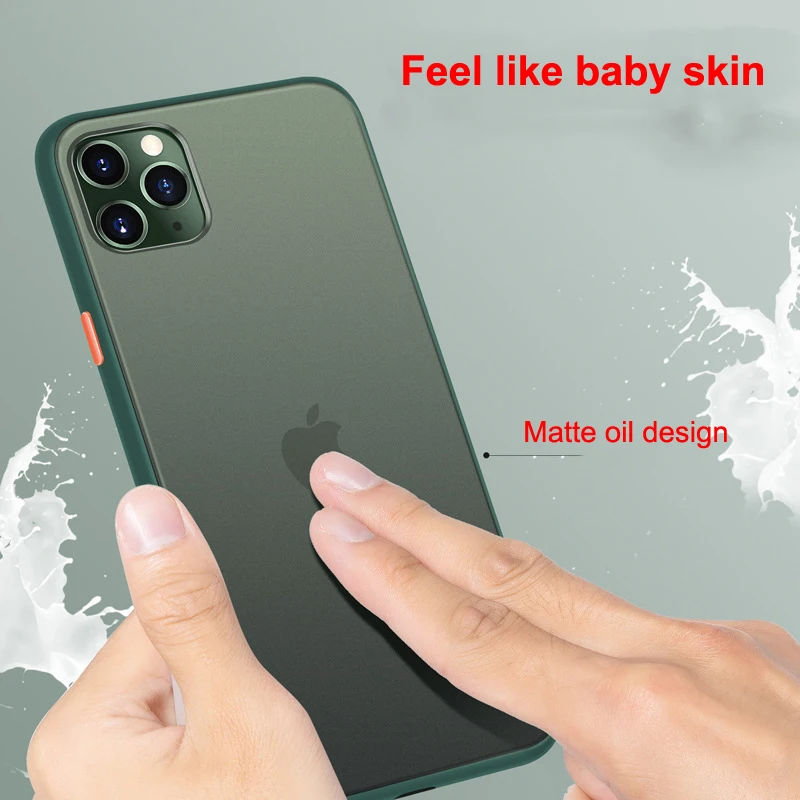 Противоударный чехол-накладка для iPhone 11 Pro Max XS XR X 7 8 6 6S Plus матовый силиконовый