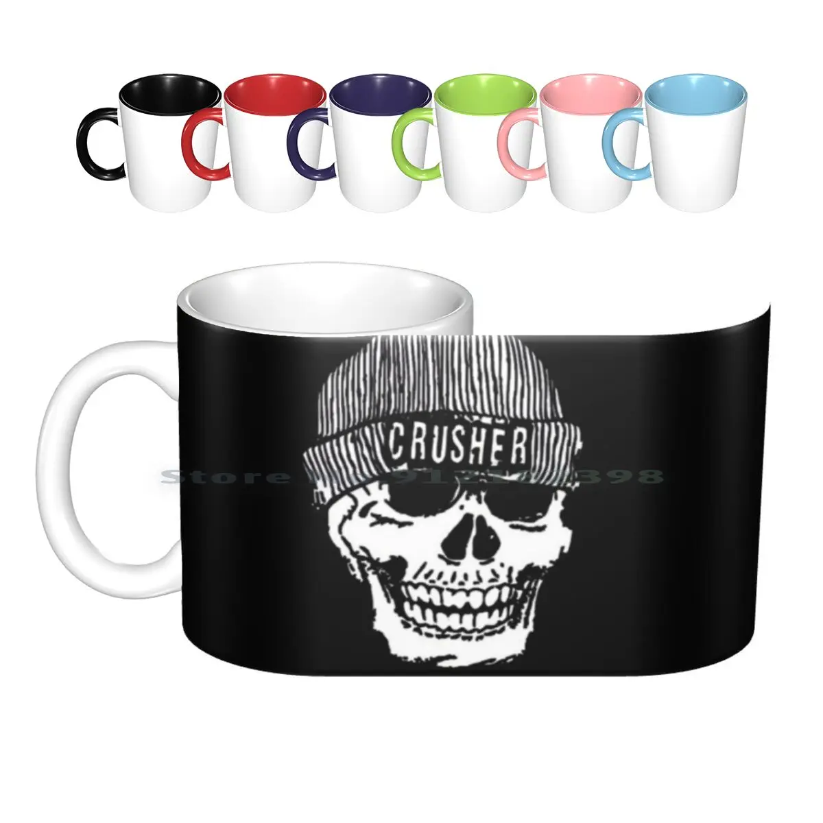 

Керамические кружки с изображением черепа, кофейные чашки, Кружка для молока и чая, кепка с изображением черепа и смерти со скелетом, креати...