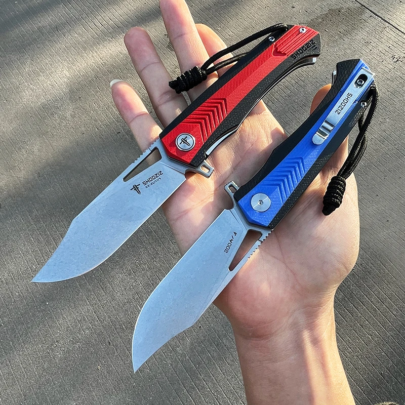 NEW 20.3CM 59 HRC Folding Knife Pocket Knives Two-color G10 Handle Tactical Outdoor Survival Combat EDC Hunting folding knife |