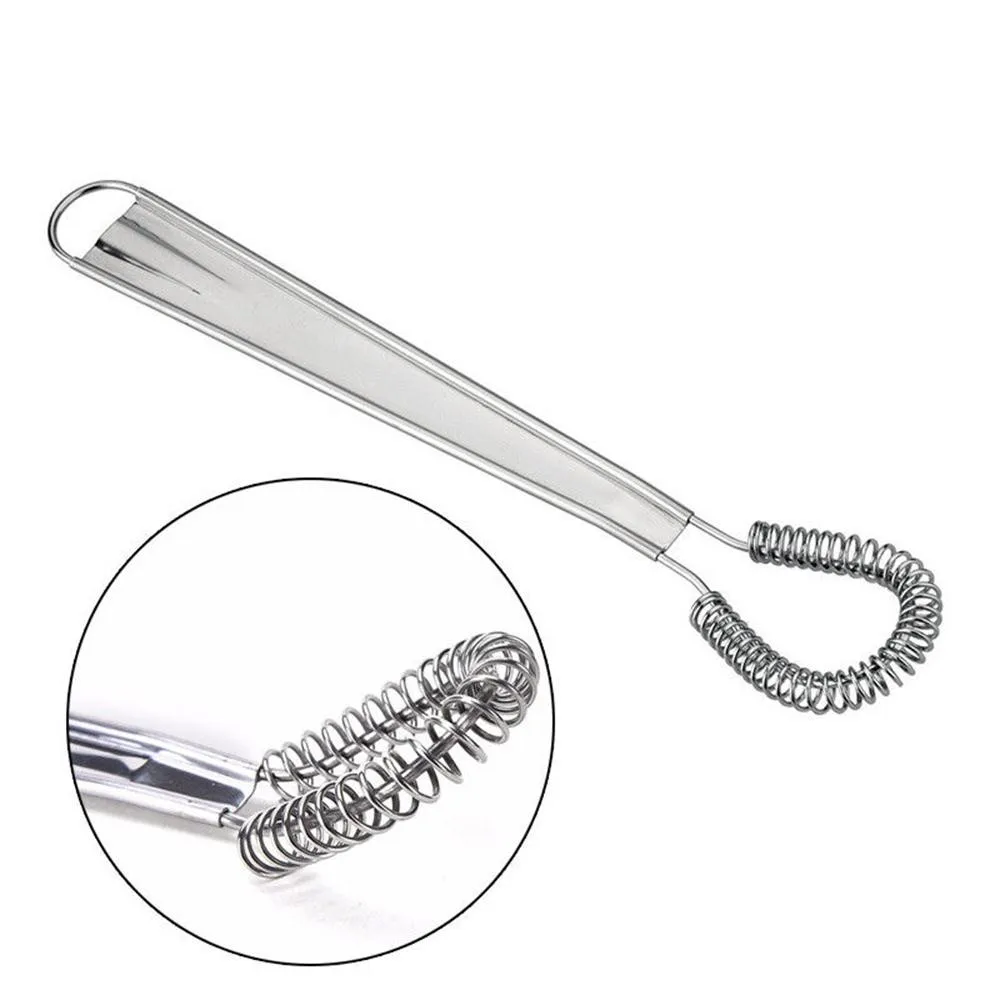 

Stainless steel semi-automatic egg beater 1 Piece 20cm Stainless Steel Magic Hand Held Spring Whisk Mini Kitchen Eggs Mixer