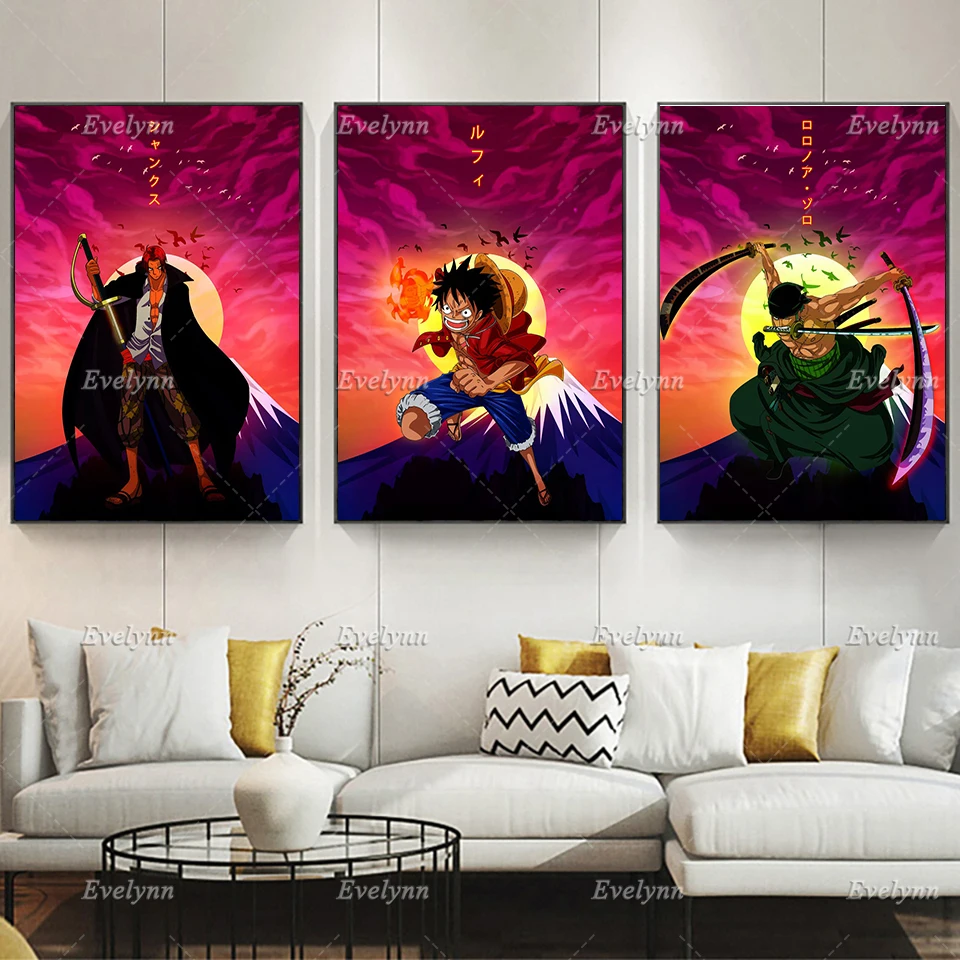 

Japan Classic Anime One Piece Poster Luffy Painting Home Bedroom Decor Cuadros Modern Living Room Decor Canvas Wall Art Prints