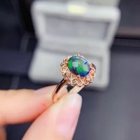 natural black opal wedding rings jewelry luxury silver 925 rings rings for women 68mm snc 023