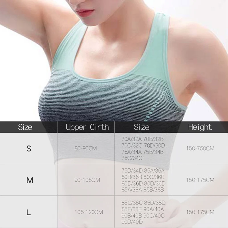 

Gradient High Stretch Sports Bra For Women Quick Dry Padded Hback Sport Top Seamless Yoga Running Fitness Sports Bra Top