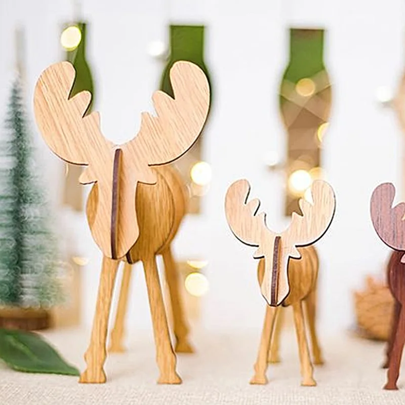 1 шт. деревянные рождественские поделки олени предметы мебели товары для дома