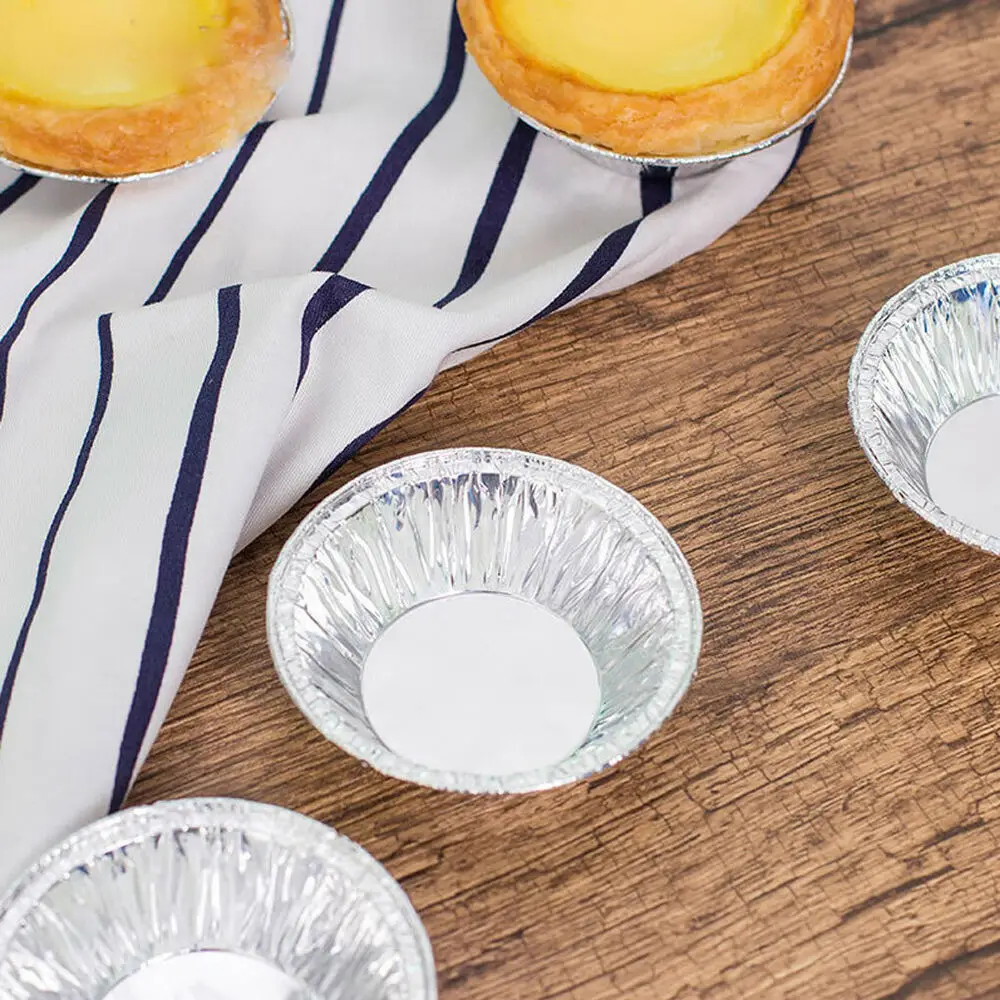 

100pcs Disposable Round Egg Tart Mold Baking Cookie Aluminum Foil Mold Kitchen Supplies Accessories Cooking Pastry Tools