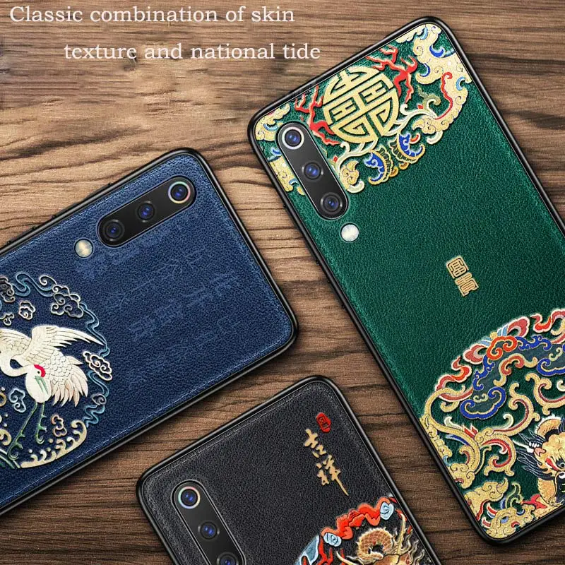 Для Xiaomi mi 9 SE 9SE 8 8SE 9T Pro Red K20 Note 7 5 Чехол 3D рельефный кожаный узор противоударный