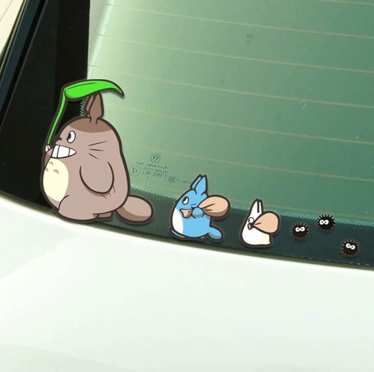 Тоторо наклейки для автомобиля укладки волос Аниме комиксов Hellaflush авто окна