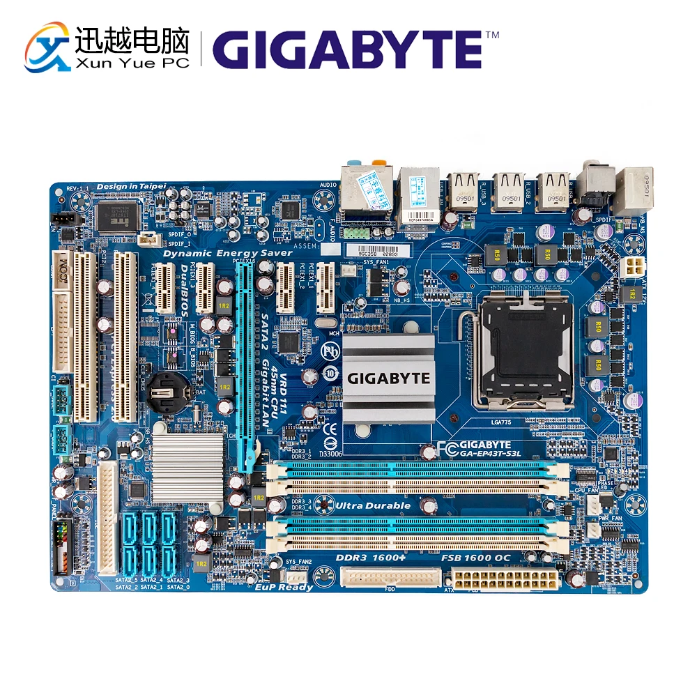 Материнская плата Gigabyte GA EP43T S3L P43 Socket LGA 775 DDR3 16GB ATX|Материнские платы| |