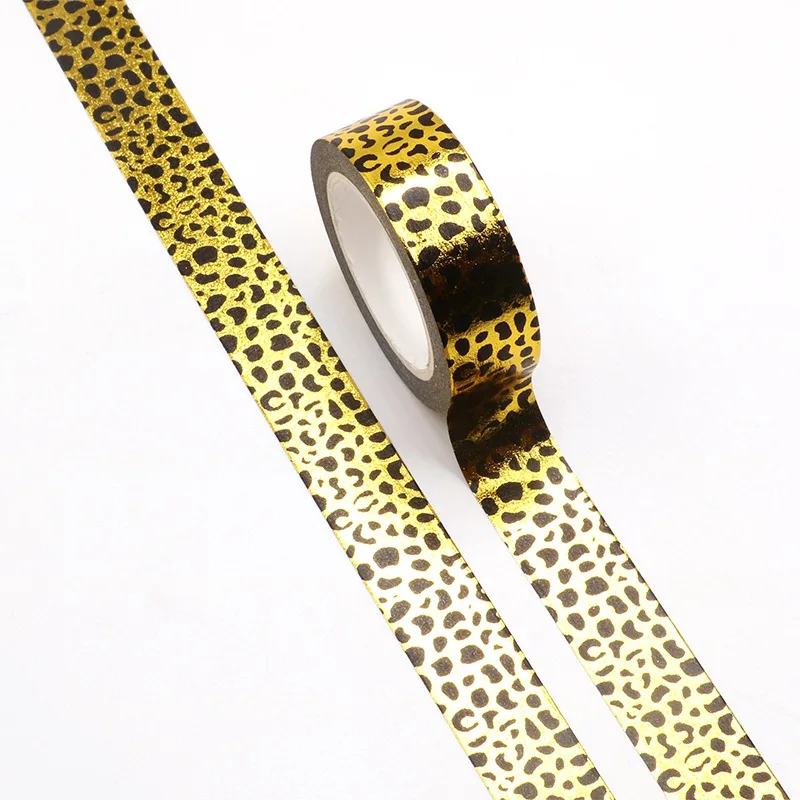 NEW High quality 10PCS/lot Leopard Print Gold Foil Washi Tape for Scrapbooking Planner Adhesive Masking Tapes Kawaii Stationery |
