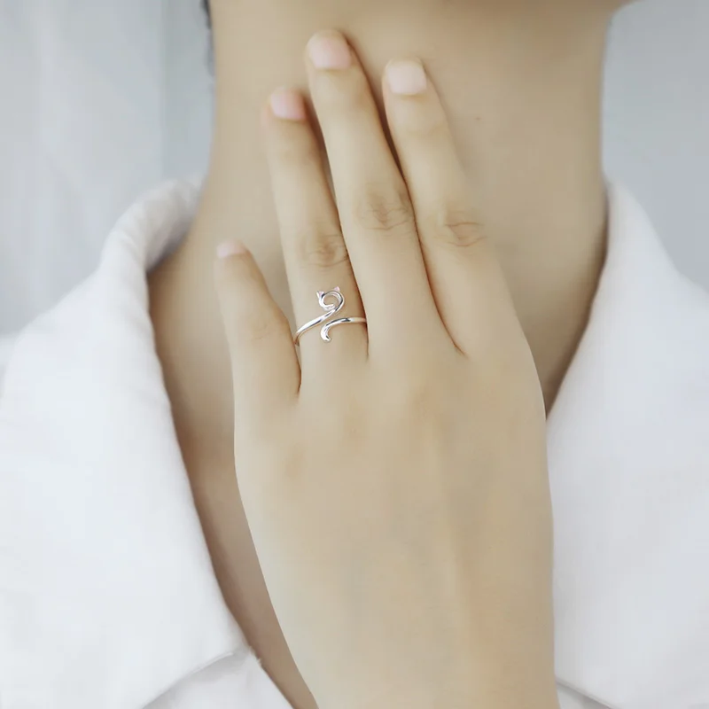 Женское кольцо для кошек Trustdavis однотонное ювелирное изделие из 100% настоящего