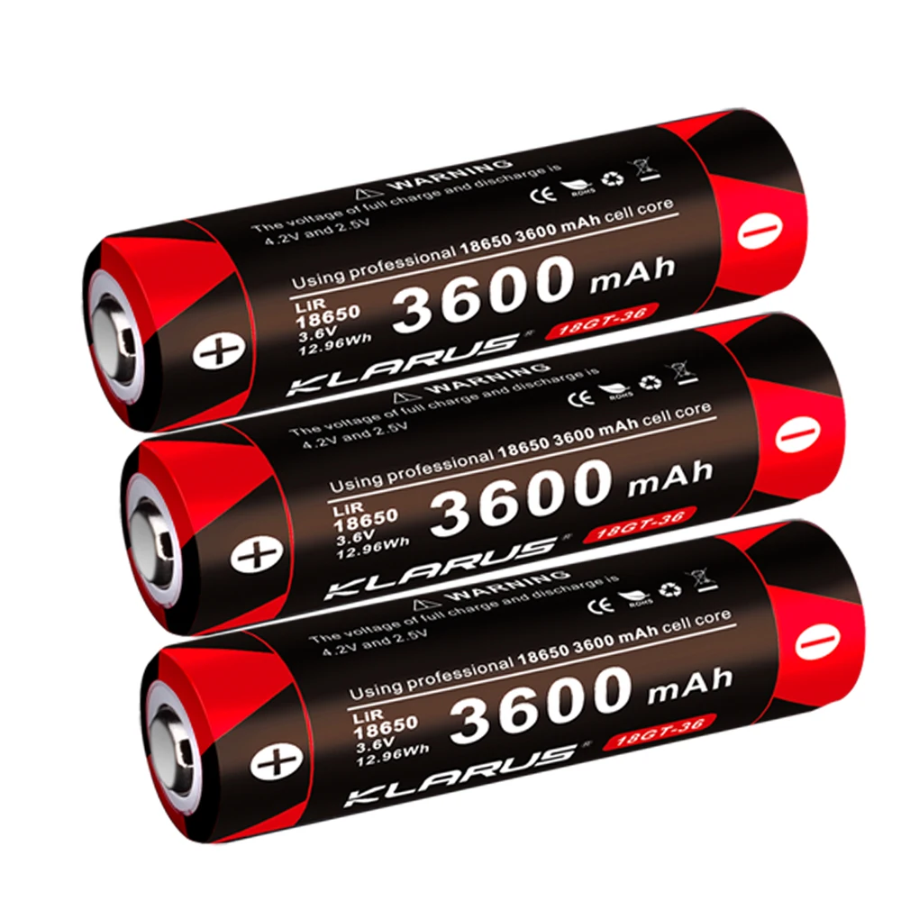 

Original KLARUS 18650 3600mAh 18GT-36 3.6V Li-ion Battery High Performance for KLARUS XT2CR,XT12GT,XT12S,360X1 LED Flashlight