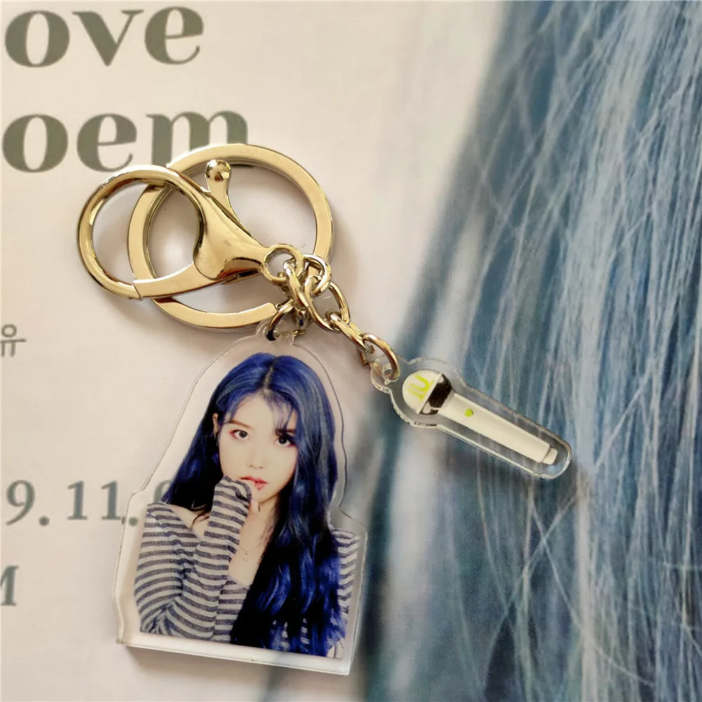 

IU LOVE POEM Acrylic Light Stick Key Chain Accessories Key Ring