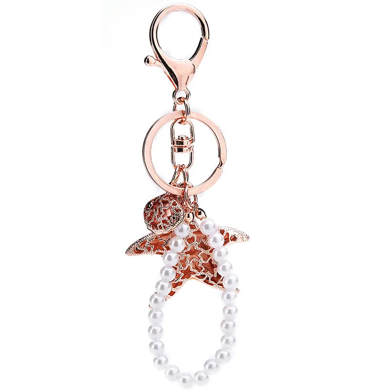 

Korean Version Keychain Fantasy Starfish Shell Peal Bag Hanging Keyring South Korea Fancy Souvenirs Girl Gift 04#