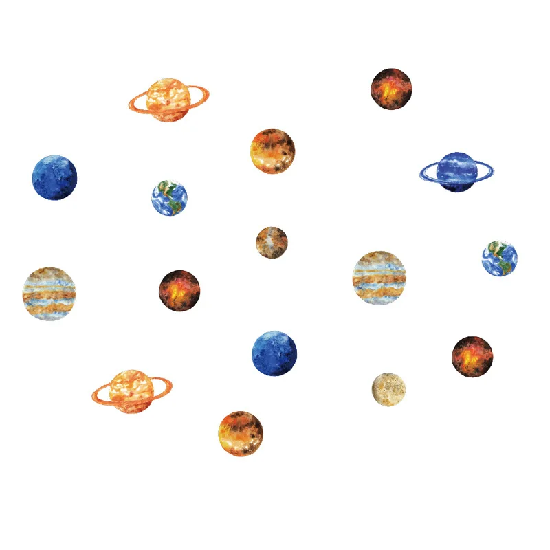 9 шт детские наклейки на стену Вселенная девять планеты детский сад Лестница