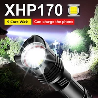 2022 new 9 core xhp170 most powerful led flashlight torch usb rechargeable flash light zoom tactical waterproof 18650 hunting