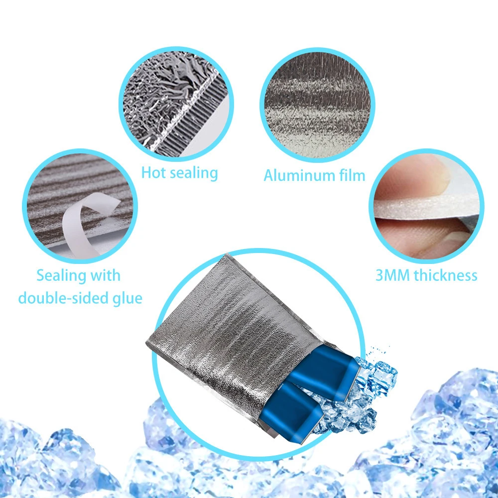 

5pcs/10pcs Set Insulated Bag Aluminum Foil Insulated Food Storage Bag Thermal Cooler Silver For Outdoor Travel School Picnic