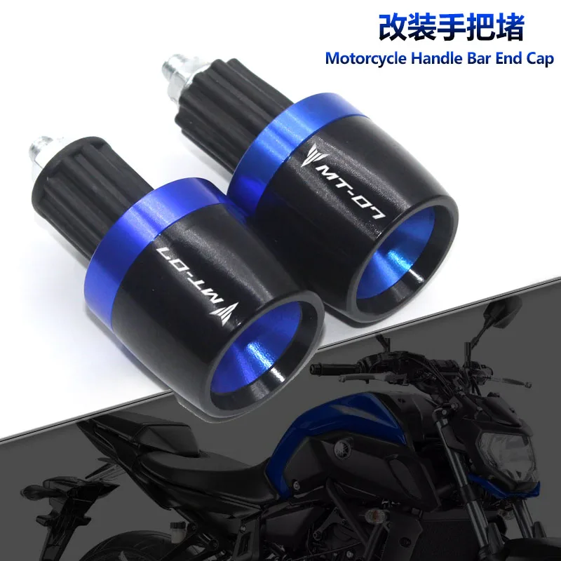 

Motorcycle Accessories 7/8" Handle Bar Grips Ends Counterweight Cap Plug Sliders Universal Handlebar For Yahama MT07 MT 07 MT-07