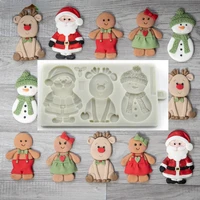christmas cookie mould christmas silicone mold santa reindeer and snowman fondant cake decorating tool gifts tree decorations
