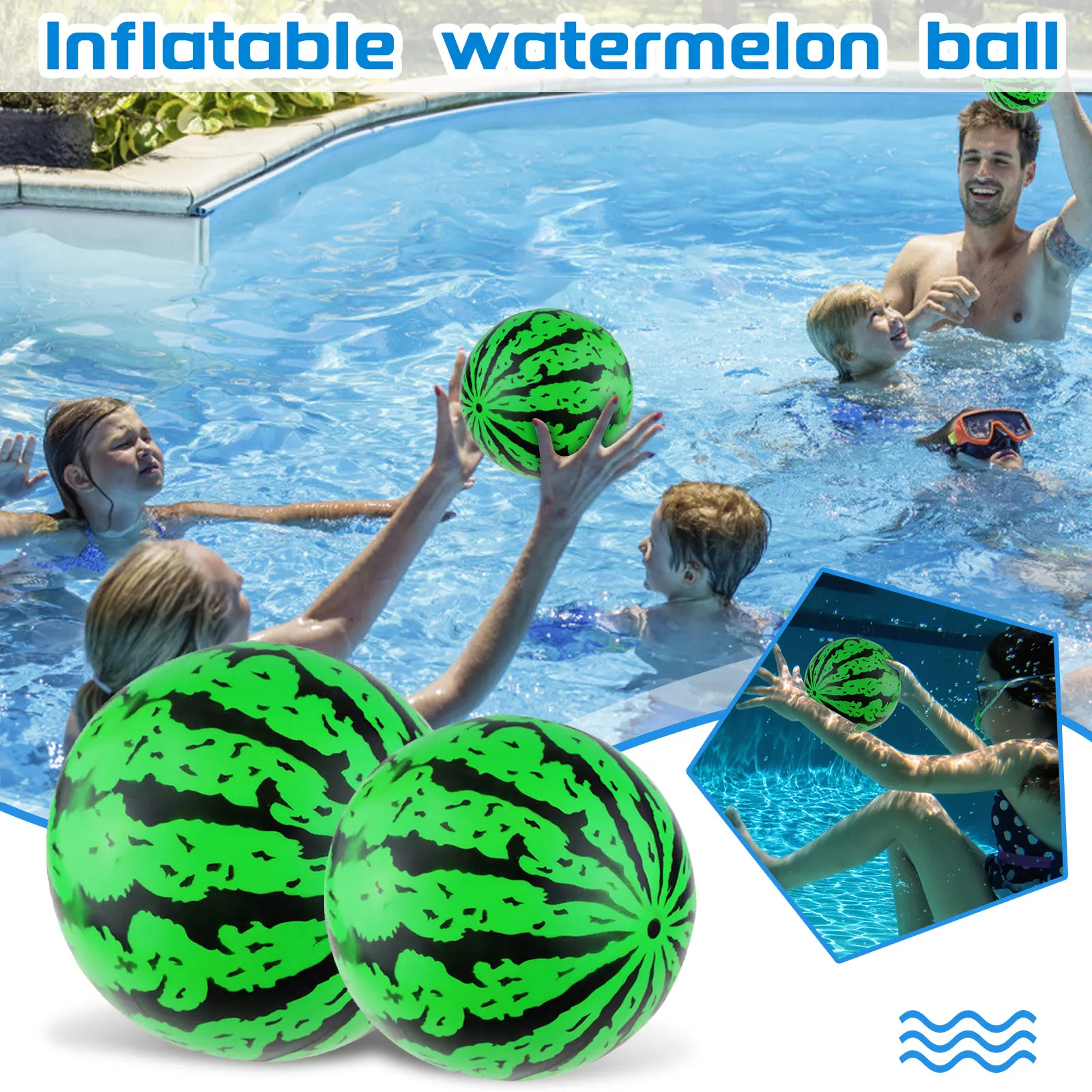 

Арбузный мяч-идеальная игра для бассейна для прохождения под водой, креативный надувной мяч, пляжный бассейн, игра для раннего развития