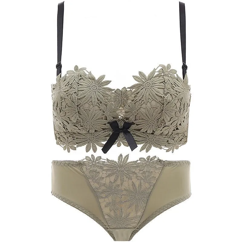 Комплект женского нижнего белья из дышащего кружевного бюстгальтера без